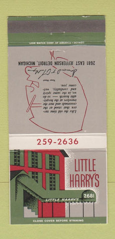 Matchbook Cover - Little Harry's Detroit MI restaurant 30 Strike