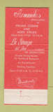 Matchbook Cover - Armando's Chicago IL 30 Strike