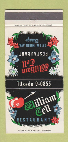 Matchbook Cover - William Tell Restaurant Chicago IL 30 Strike