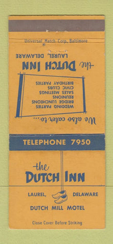 Matchbook Cover - The Dutch Inn Motel Laurel DE 30 Strike
