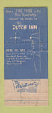 Matchbook Cover - The Dutch Inn Motel Laurel DE 30 Strike