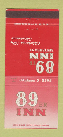 Matchbook Cover - 89er Inn Restaurant Oklahoma City OK 30 Strike