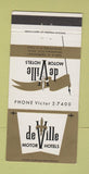 Matchbook Cover - De Ville Motor Hotels Oklahoma City OK 30 Strike