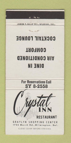 Matchbook Cover - Crystal Inn Wilmington DE 30 Strike