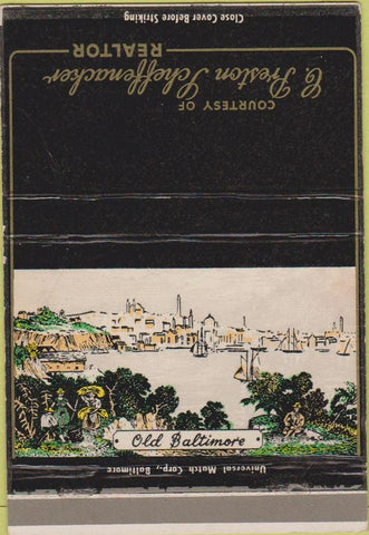 Matchbook Cover - Preston Scheffenacker Realtor Baltimore MD WEAR 40 Strike