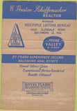 Matchbook Cover - Preston Scheffenacker Realtor Baltimore MD WEAR 40 Strike