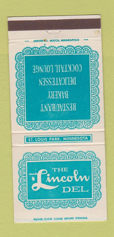 Matchbook Cover - Lincoln Del Restaurant St Louis Park MN 30 Strike