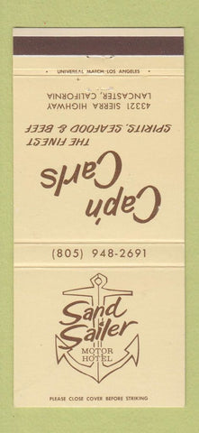 Matchbook Cover - Captain Carls Seafood Lancaster CA Sand Sailer 30 Strike