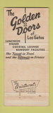 Matchbook Cover - Golden Doors of Los Gatos CA WEAR 30 Strike
