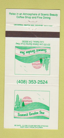 Matchbook Cover - Summit Garden Inn Los Gatos CA 30 Strike