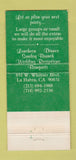 Matchbook Cover - Ichabod's Sleepy Hollow Restaurant La Habra CA 30 Strike