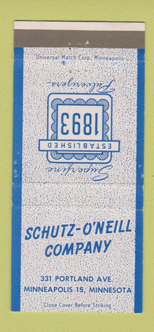 Matchbook Cover - Schultz O'Neill Pulverizers Minneapolis MN 30 Strike