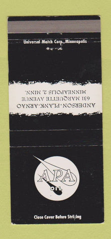Matchbook Cover - APA Oil Anderson Plank Arnao Minneapolis MN 30 Strike