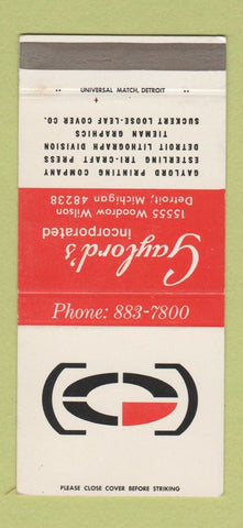 Matchbook Cover - Gaylord's Printing Detroit MI SAMPLE 30 Strike