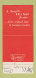 Matchbook Cover - Gaylord's Printing Detroit MI SAMPLE 30 Strike