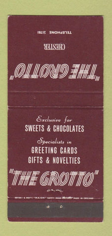 Matchbook Cover - The Grotto Chester UK England 30 Strike