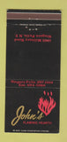 Matchbook Cover - John's Flaming Hearth Niagara Falls NY 30 Strike