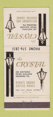 Matchbook Cover - Crystal Restaurant Reading PA 30 Strike