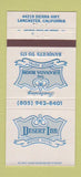 Matchbook Cover - Desert Inn Motor Hotel Lancaster CA 30 Strike