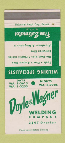 Matchbook Cover - Doyle and Wagner Welding Detroit MI 30 Strike