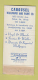 Matchbook Cover - Carousel Wallpaper Paint Philadelphia PA WORN 30 Strike