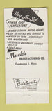 Matchbook Cover - Muckle Lo Sil Ventilators Owatonna MN 30 Strike
