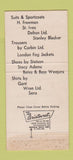 Matchbook Cover Howard Still's Men's Clothes Anahiem La Habra CA WEAR 30 Strike