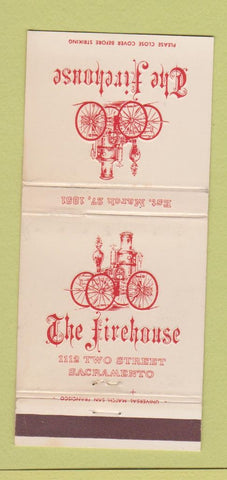 Matchbook Cover - The Firehouse Sacramento CA 30 Strike