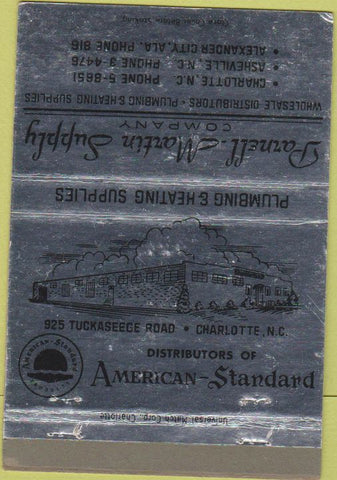 Matchbook Cover - Parnell Martin Supply pluming heating Charlotte NC 40 Strike