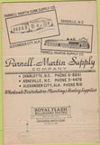 Matchbook Cover - Parnell Martin Supply pluming heating Charlotte NC 40 Strike