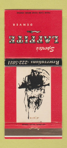 Matchbook Cover - Sperte's Laffite Denver Colorado pirate 30 Strike