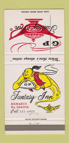 Matchbook Cover - Fantasy Inn Genie  Bismarck ND 30 Strike