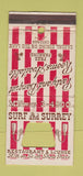 Matchbook Cover - Surf and Surrey Chicago IL WORN 30 Strike
