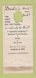 Matchbook Cover - Dinah's Restaurant Glendale CA 30 Strike