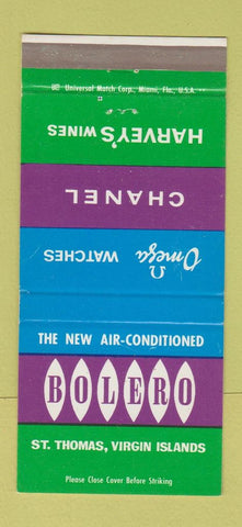 Matchbook Cover - Bolero St Thomas Virgin Islands Omega Watches 30 Strike
