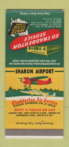 Matchbook Cover - Ed Chadderton Hertz Rental Cars Sharon PA New Castle 30 Strike