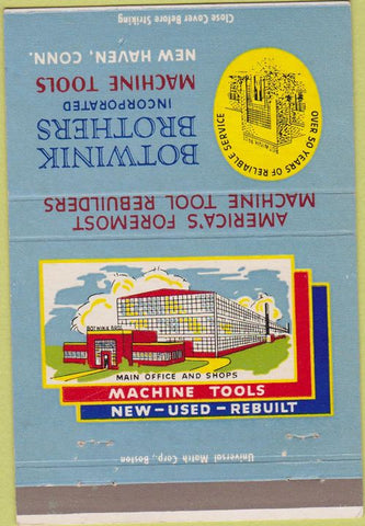 Matchbook Cover - Botwinik Brothers Machine Tools New Haven CT 40 Strike