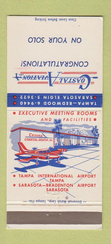 Matchbook Cover - Coastal Aviation Sarasota Tampa FL 30 Strike