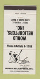 Matchbook Cover - World Helicopters Long Beach CA 30 Strike