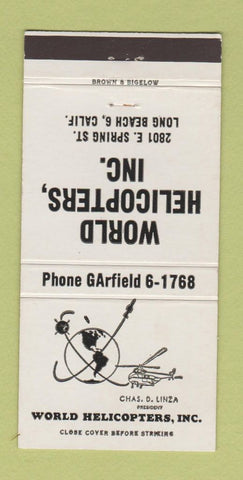 Matchbook Cover - World Helicopters Long Beach CA 30 Strike