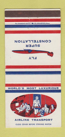 Matchbook Cover - Airline Transport Super Constellation 30 Strike