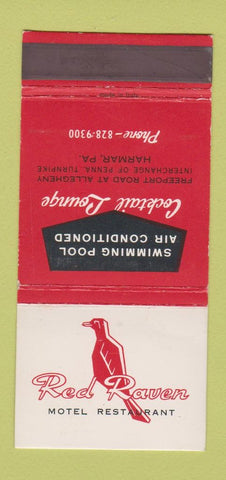 Matchbook Cover - Red Raven Motel Restaurant Harmar PA 30 Strike