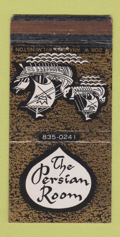 Matchbook Cover - Persian Room Wilmington DC WEAR 30 Strike