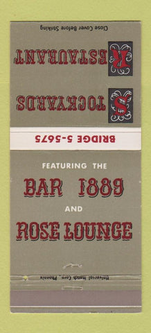 Matchbook Cover - Stockyards Restaurant Phoenix AZ 30 Strike
