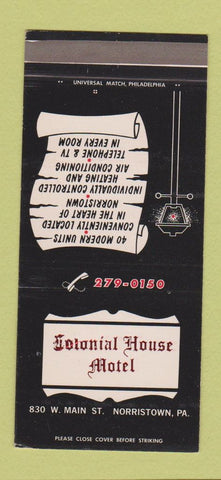 Matchbook Cover - Colonial House Motel Norristown PA 30 Strike