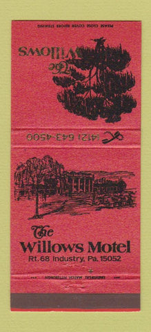 Matchbook Cover - Willows Motel Industry PA WEAR 30 Strike