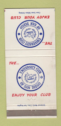 Matchbook Cover - University Club San Diego CA 30 Strike