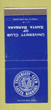 Matchbook Cover - University Club Santa Barbara CA 30 Strike