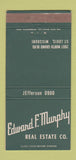 Matchbook Cover - Edward Murphy Real Estate St Louis MO WEAR 30 Strike