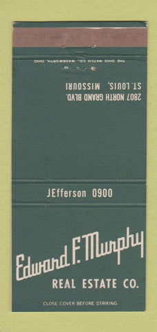Matchbook Cover - Edward Murphy Real Estate St Louis MO WEAR 30 Strike